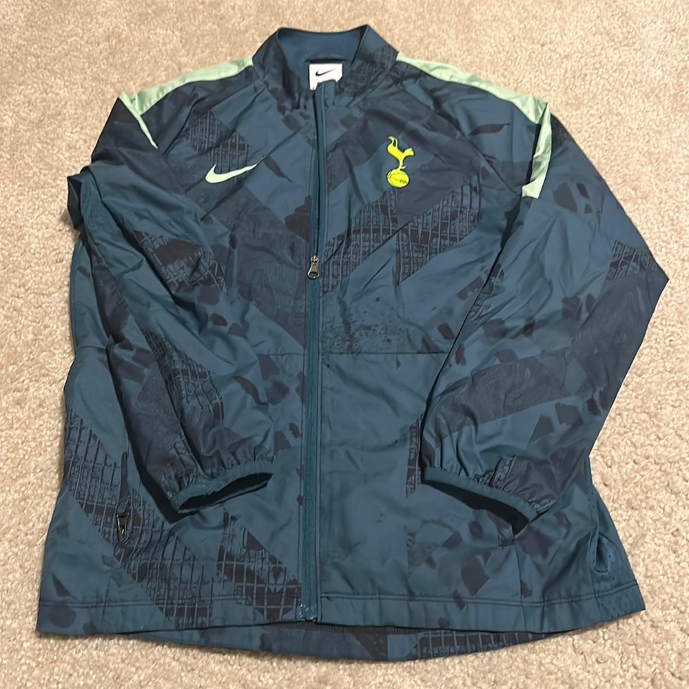 Nike Kids Tottenham Hotspur Navy Jacket with Neon Yellow Accents